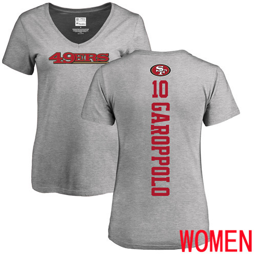 San Francisco 49ers Ash Women Jimmy Garoppolo Backer #10 NFL T Shirt